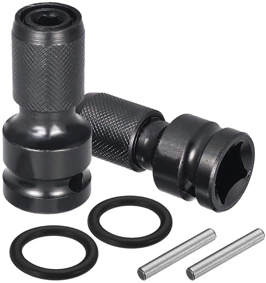 Telescopic square drive to hexagonal handle bit holder conversion tool with O-ring retention