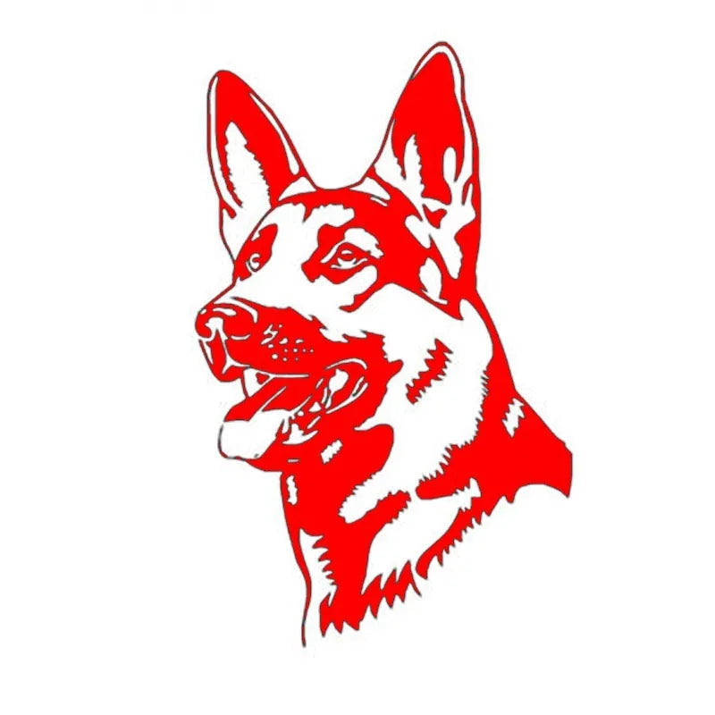 Reflective Alsace Shepherd hunting dog bumper sticker measuring 13 by 8 inches