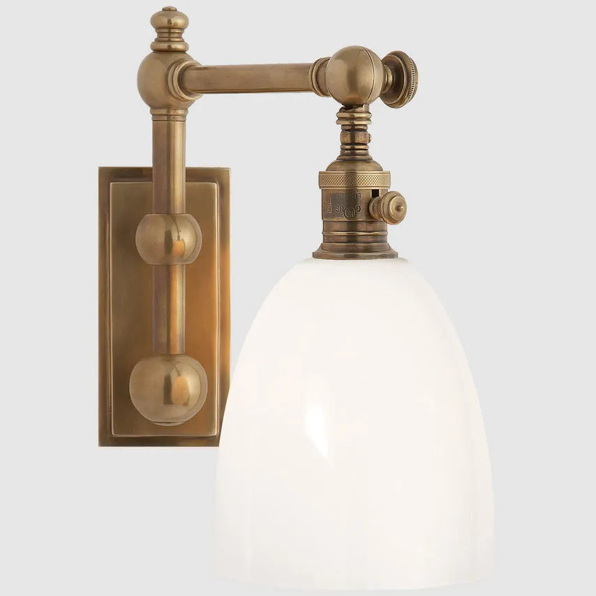 American light luxury copper glass wall lamp with bronze finish, 12.70cm width, oval backplate