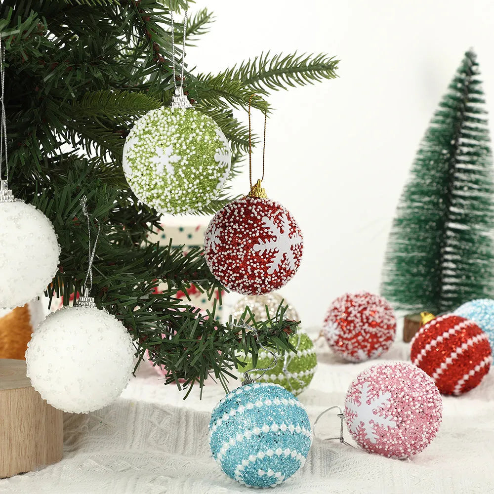 16 pack of 6cm foam Christmas ball tree decorations in European style with pendant