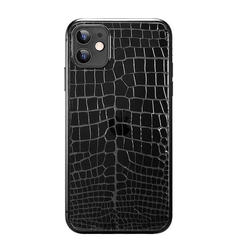 TPU front and back film for iPhone 13 and 14 series, shown in HD, matte, carbon fibre, and crocodile pattern.
