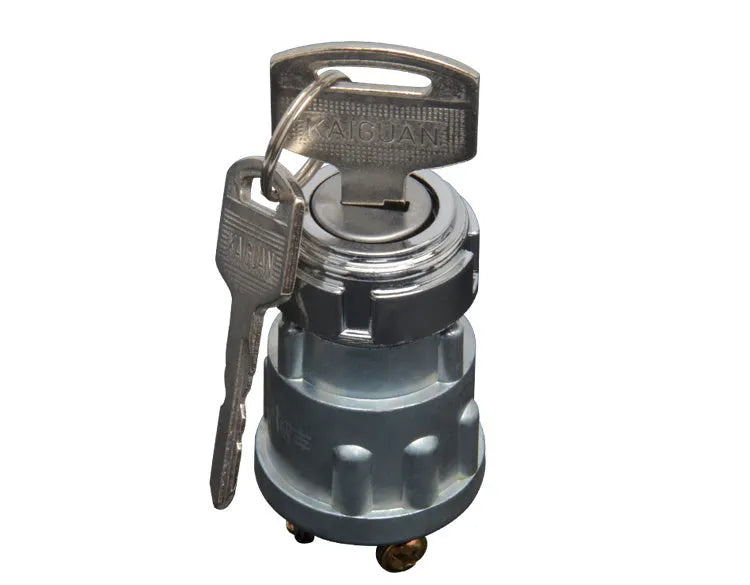 Copper car ignition lock with key for trucks and agricultural vehicles