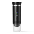 Portable capsule coffee machine with LCD display in Nordic design for car and travel use