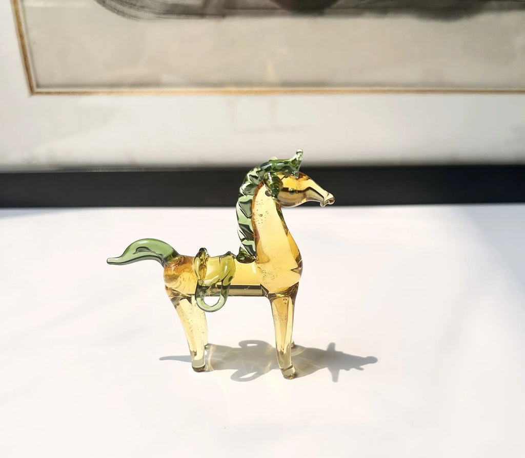 Handcrafted glazed horse figurine office decoration in modern minimalist style