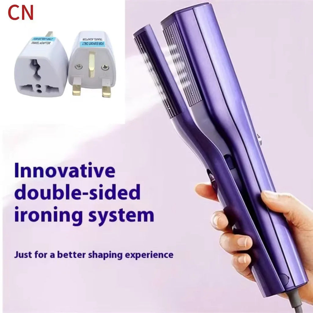 Handheld garment steamer with AI temperature control for hanging and flat ironing, white plastic with plug options