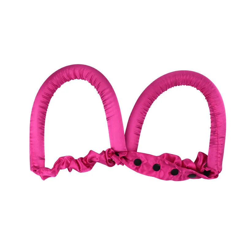 Lazy sleep hair curler sponge button type heat-free rubber big wave curler in black
