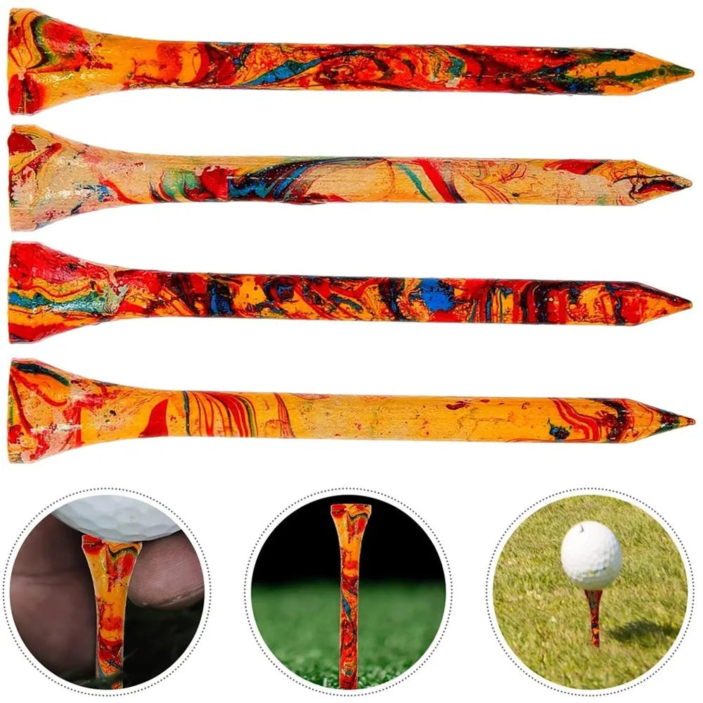 50 colourful golf ball holders arranged in rows showing assorted colours and 70mm diameter