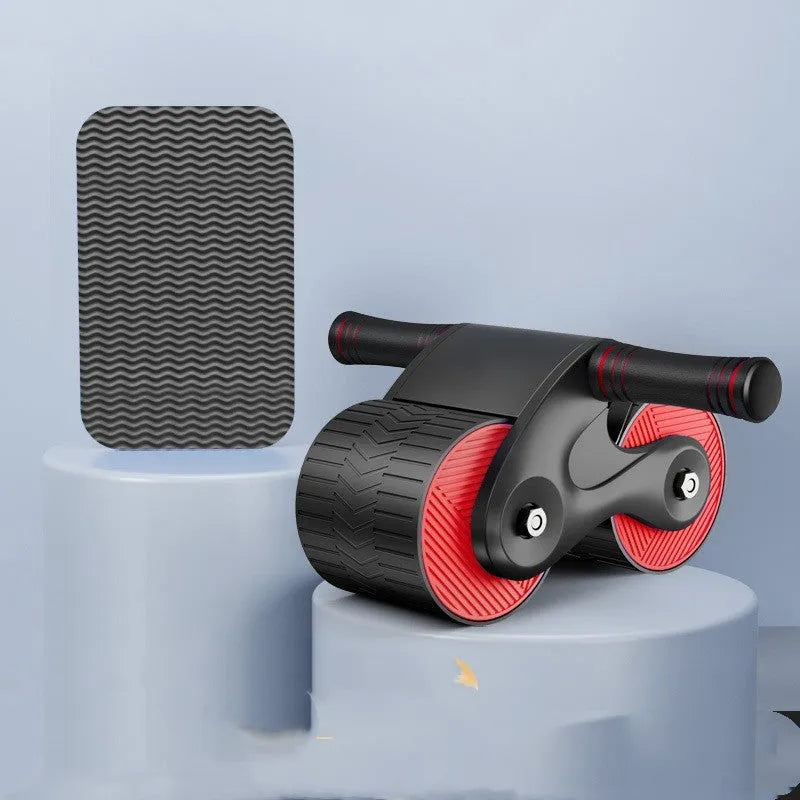 Abdominal muscle wheel fitness roller with rebound mute anti-slip, phone bracket, and kneepad for home office use