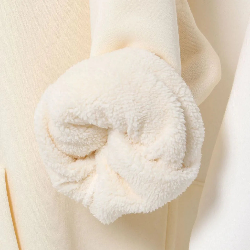 Women's loose drop-shoulder polar fleece hoodie in cotton, nine colours, sizes XS to 5XL