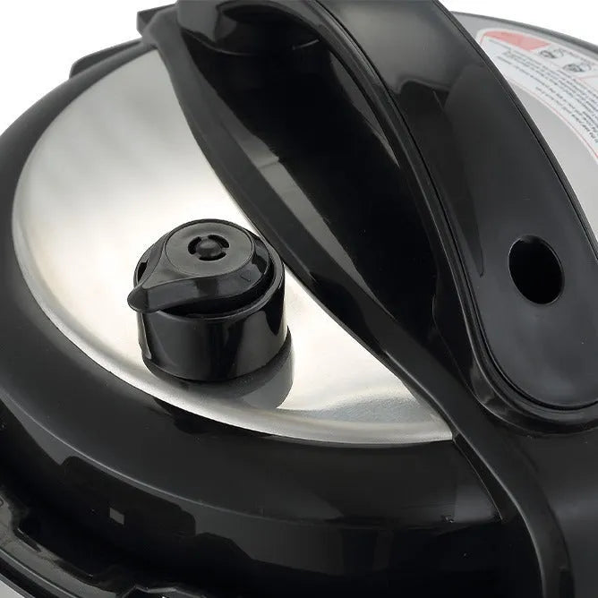 Silver 6L electric pressure cooker with touch control panel and aluminium alloy inner pot