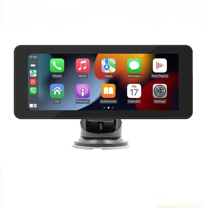Portable wireless car video player with 6.86-inch IPS screen mounted in vehicle