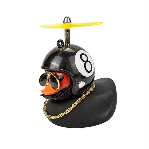 Little Yellow Duck self-propelled motorcycle ornament with African Black Duck figure and air horn