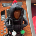 Santa Claus hooded sweatshirt car gear lever cover in pink colour on gear shift