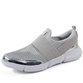 Women's breathable mesh sneakers in blue, black, or grey colours with low-top design