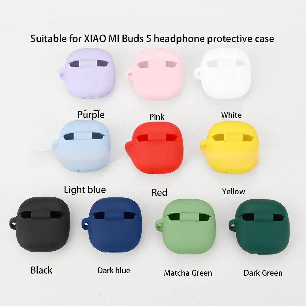 Soft silicone protective case for Buds5 headset in black nude colour, handmade shell