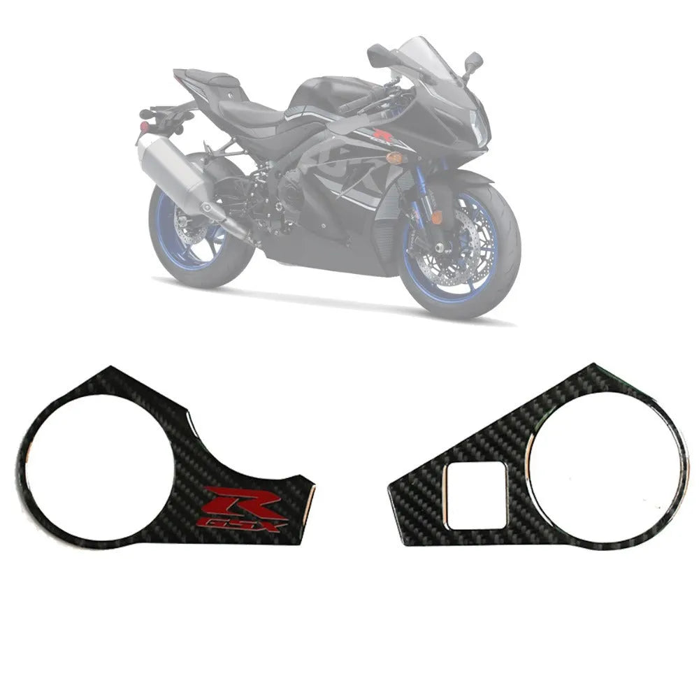 Black carbon fibre upper connective plate adhesive sticker for SUZUKI GSXR1000 L1 motorcycle.
