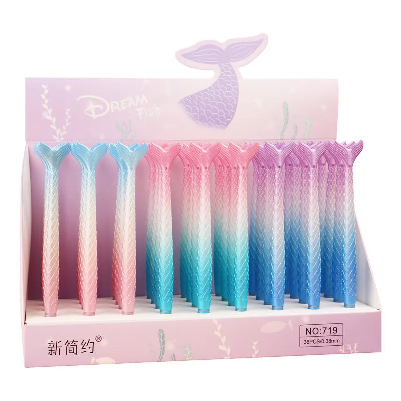 Cartoon mermaid design ballpoint pen with 0.38mm tip