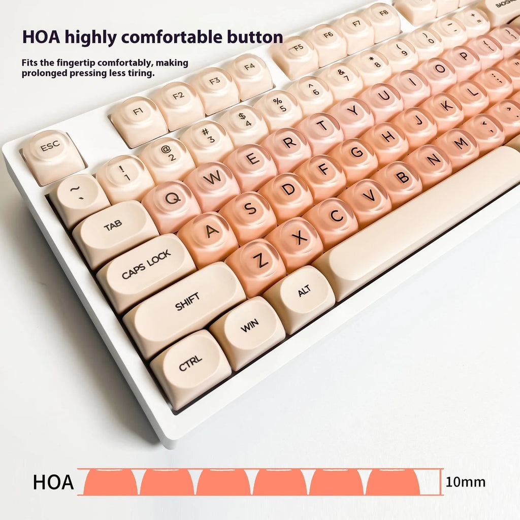 HOA small full set boxed mechanical keyboard keycaps with UV printing in four colour options