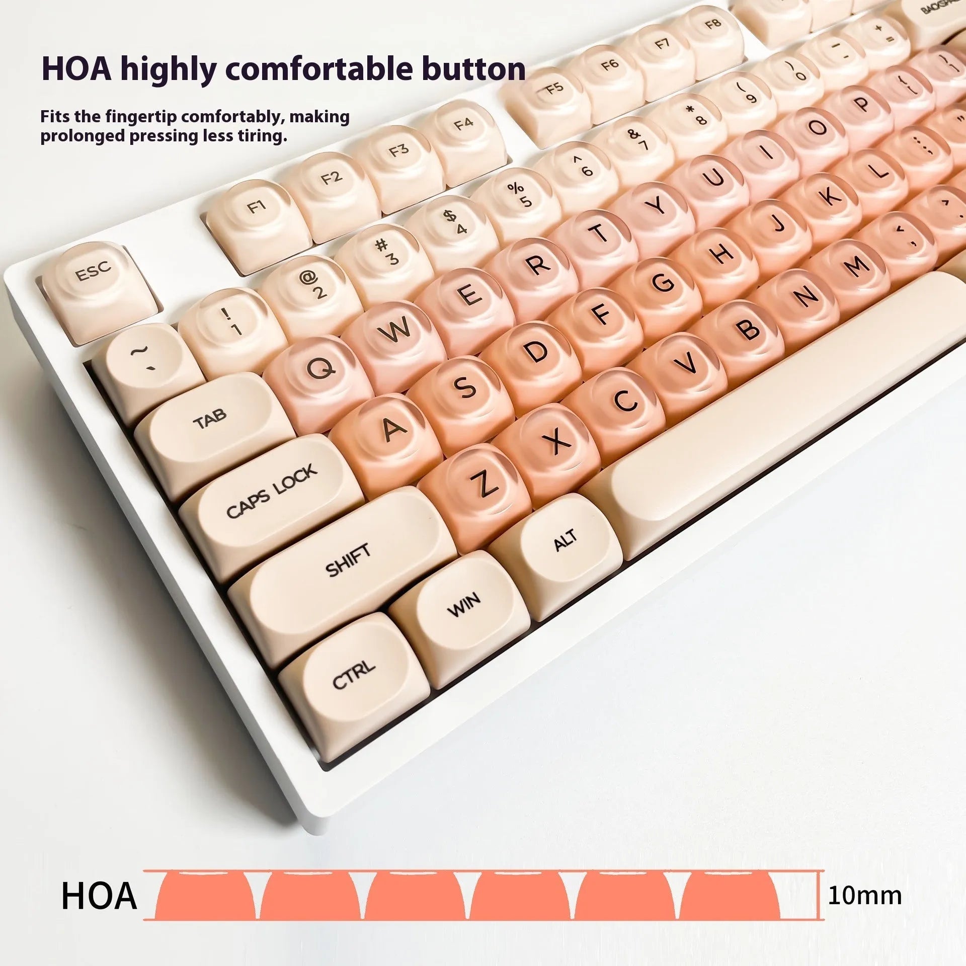 HOA small full set boxed mechanical keyboard keycaps with UV printing in four colour options