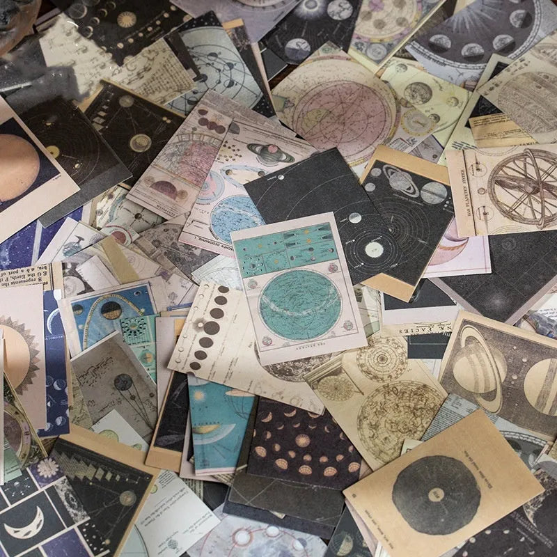 Box containing 320 retro style stickers in 4cm by 6cm size on Japanese paper.