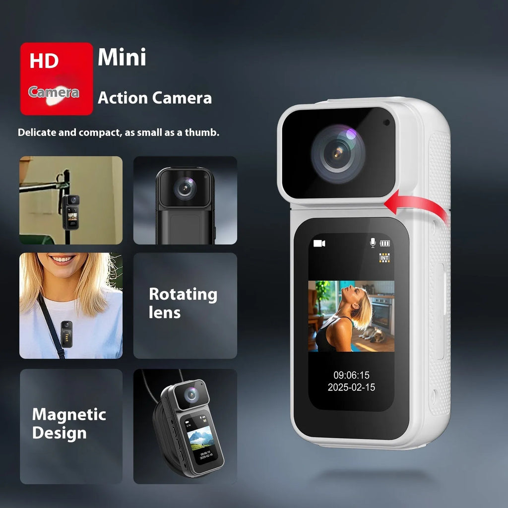 S80 HD sports camera with anti-shake, compact black body measuring 64x28x20mm, suitable for outdoor video recording