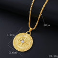 Geometric alloy pendant necklace with inlaid zircon stones in BY0349 gold colour
