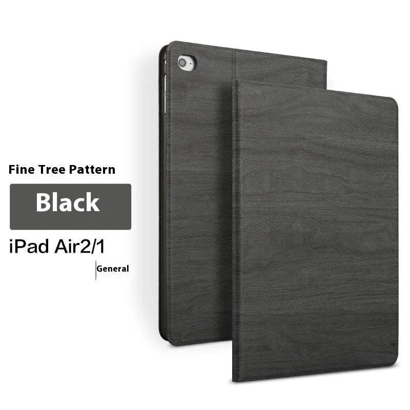 Imitation leather iPad protective case with bracket in black or sapphire blue for universal iPad models