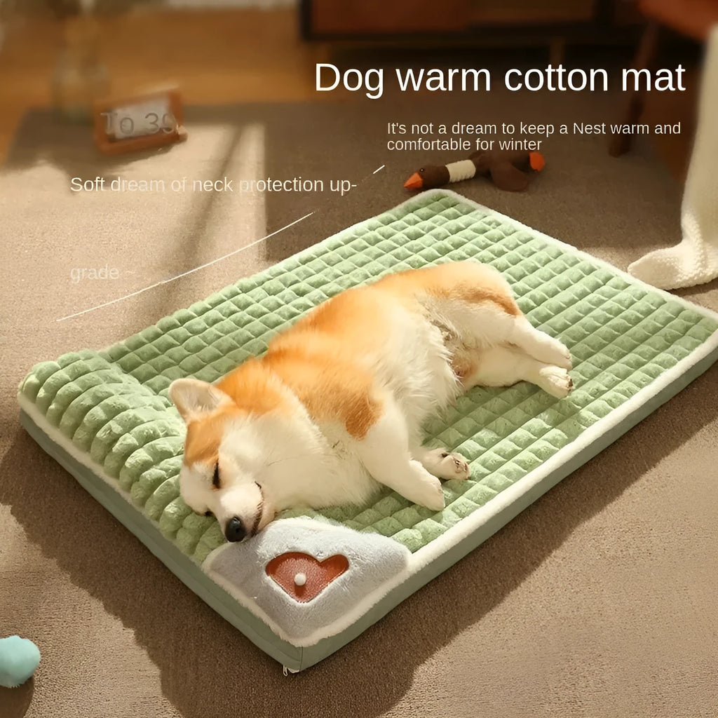 Detachable warm dog mat for large dogs in autumn and winter, shown in coffee colour