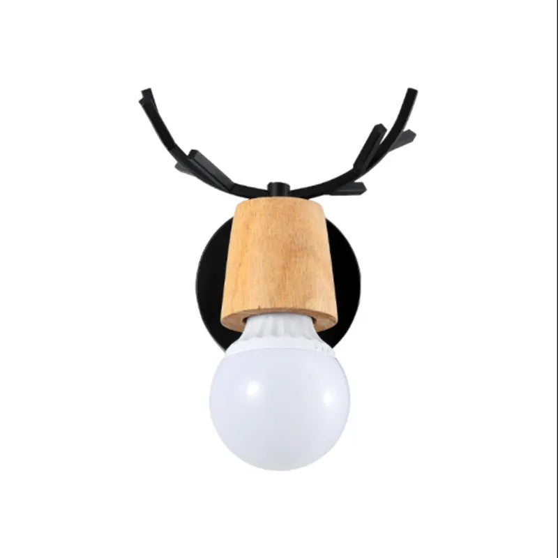 Modern antlers wall lamp in white wrought iron finish for corridor lighting