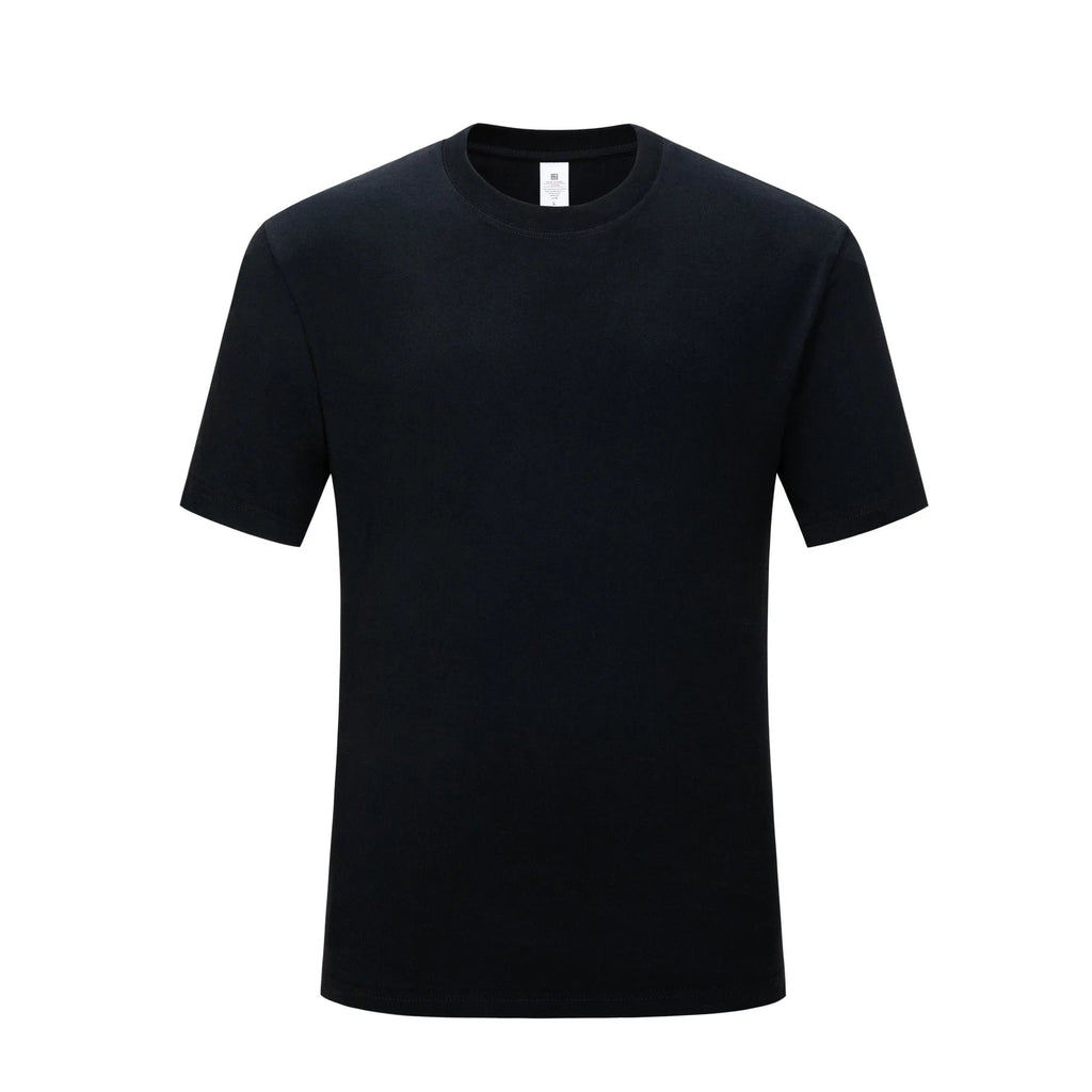 Men's loose-fitting round neck cotton T-shirt in solid black and white colours for summer casual wear