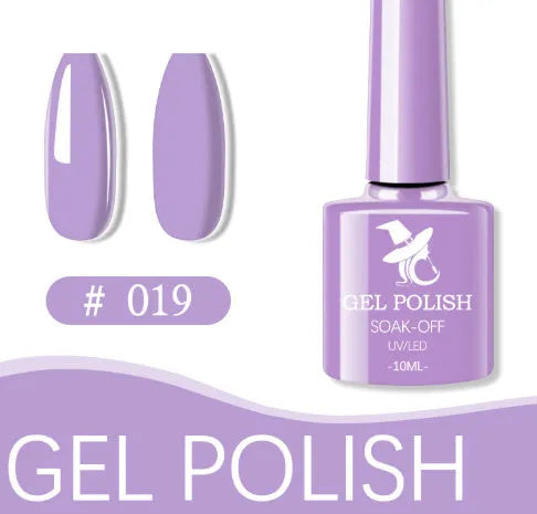 48 colour UV phototherapy plastic gel nail polish set with 7ml bottles in various finishes including glitter and nude shades