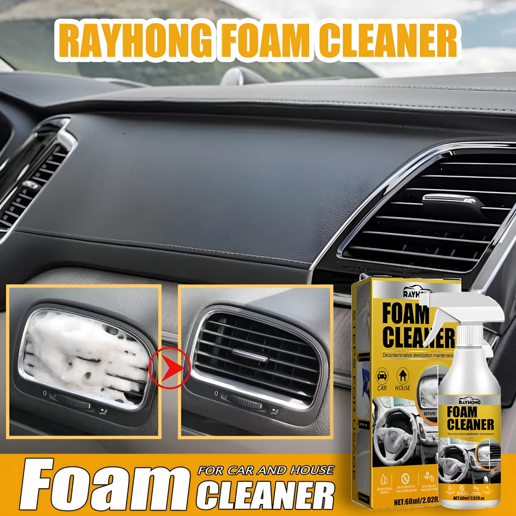 60ml car interior foamed cleaner with 10x10cm sponge in 6x6x11cm box