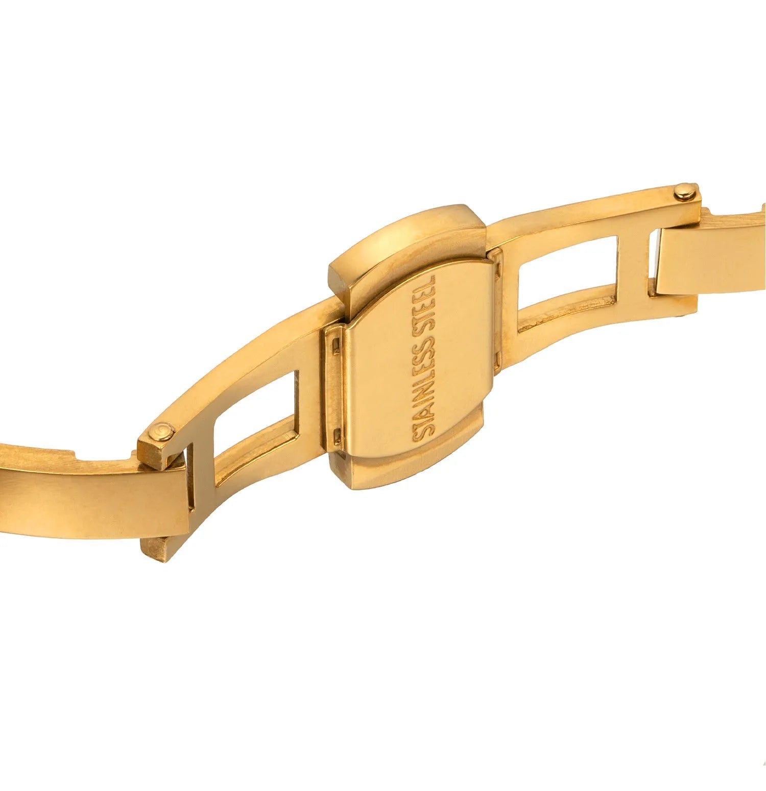 Small square wristwatch bracelet without time display, alloy case, titanium steel band, 35mm x 36mm dial, in steel colour