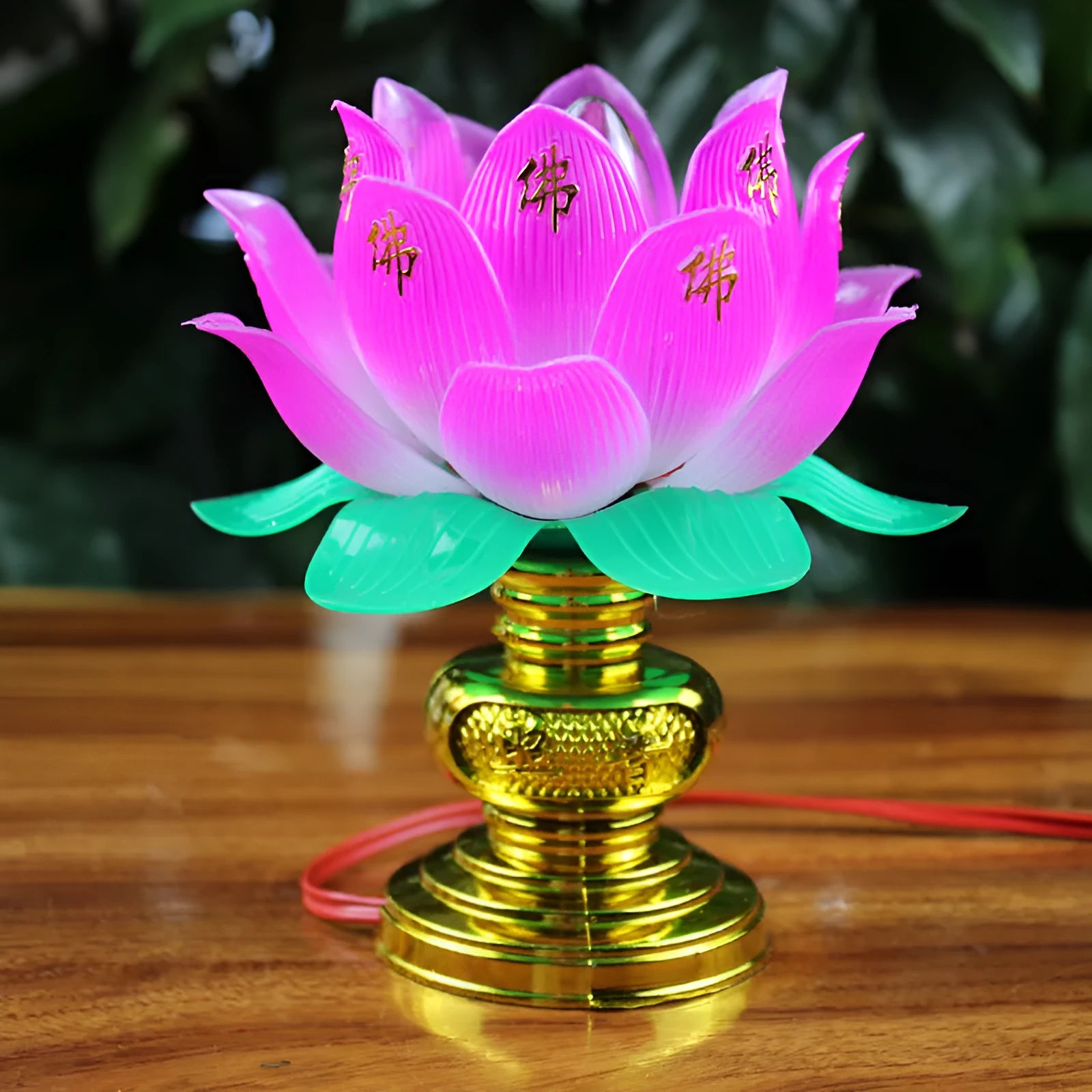 Buddha Light plug-in worship lamp with colourful lotus design for spiritual decor