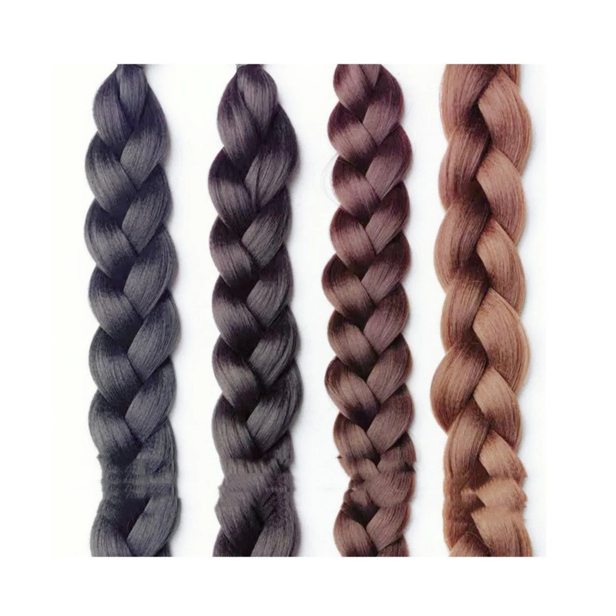 Wig with scratch clip boxing braid in protein silk natural black colour 60 cm length