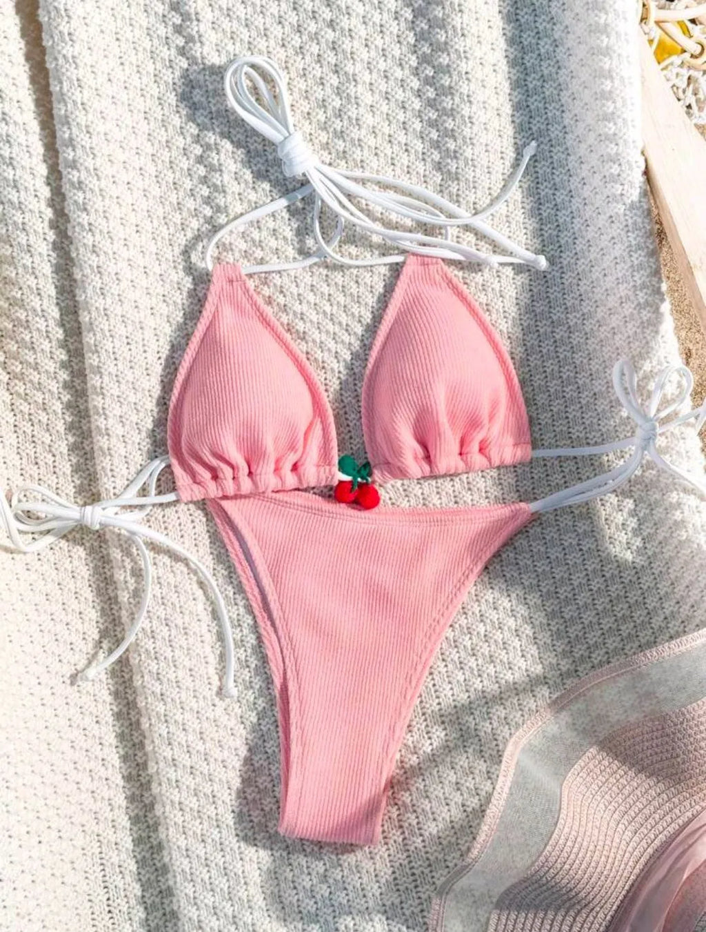 Women's quick-dry nylon bikini swimsuit in a backless briefs style