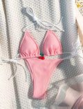 Women's quick-dry nylon bikini swimsuit in a backless briefs style