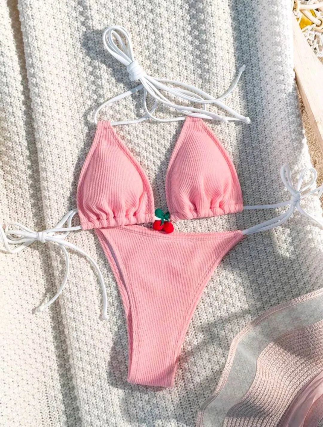Women's quick-dry nylon bikini swimsuit in a backless briefs style