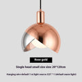 Simple gold metal droplight with 20cm iron shade and warm LED light ceiling fitting