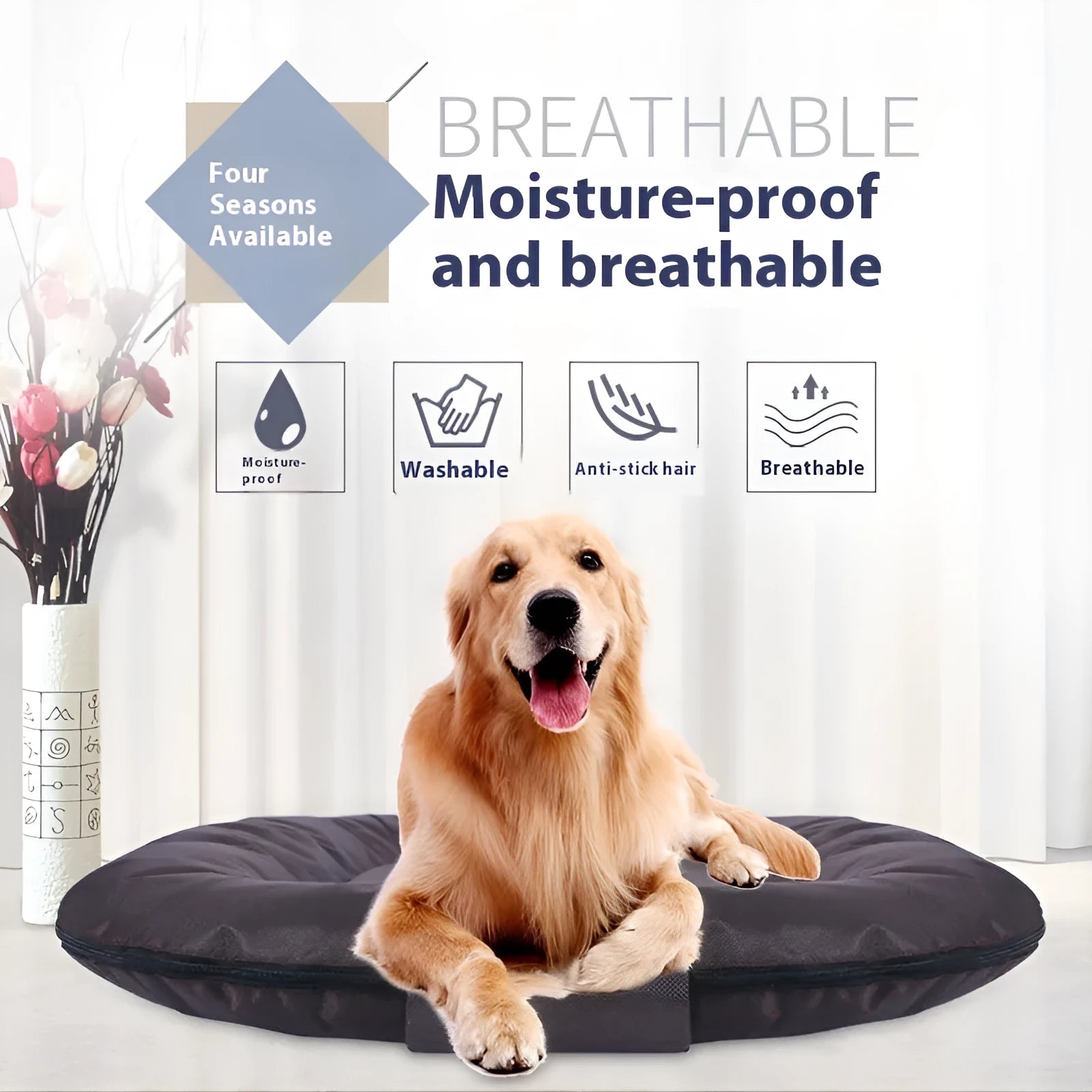Removable washable pet mattress with Oxford cloth cover in four colours