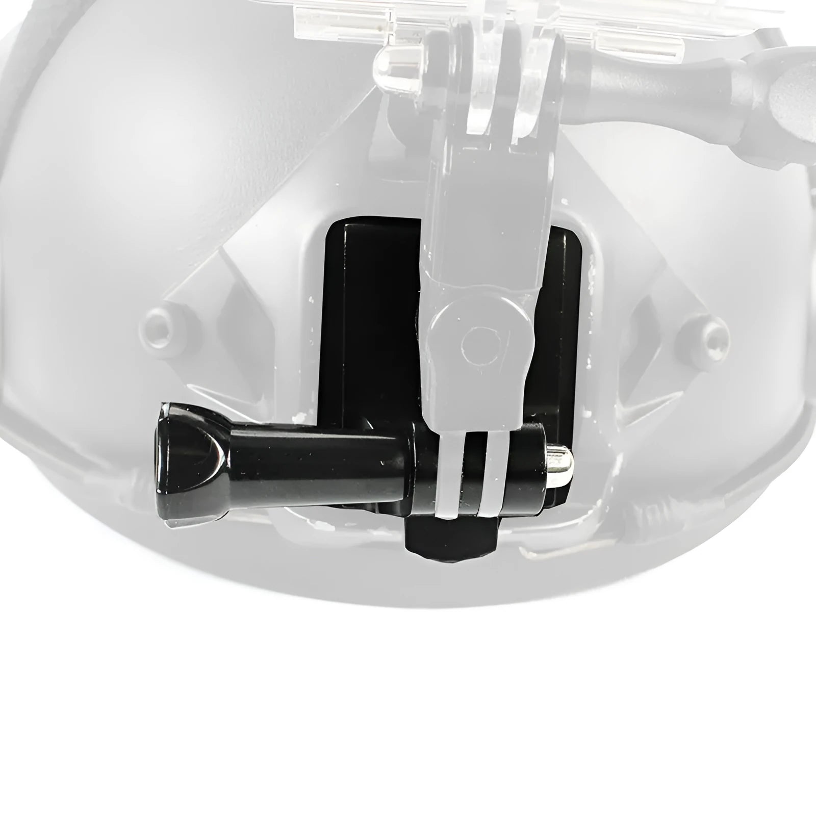 Black aluminium alloy and plastic helmet holder with quick-release bracket for GoPro Hero 3 and Hero 4 cameras
