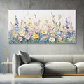 Handmade oil painting canvas with 3D palette knife flowers, rolled frameless unstretched wall art for home decor