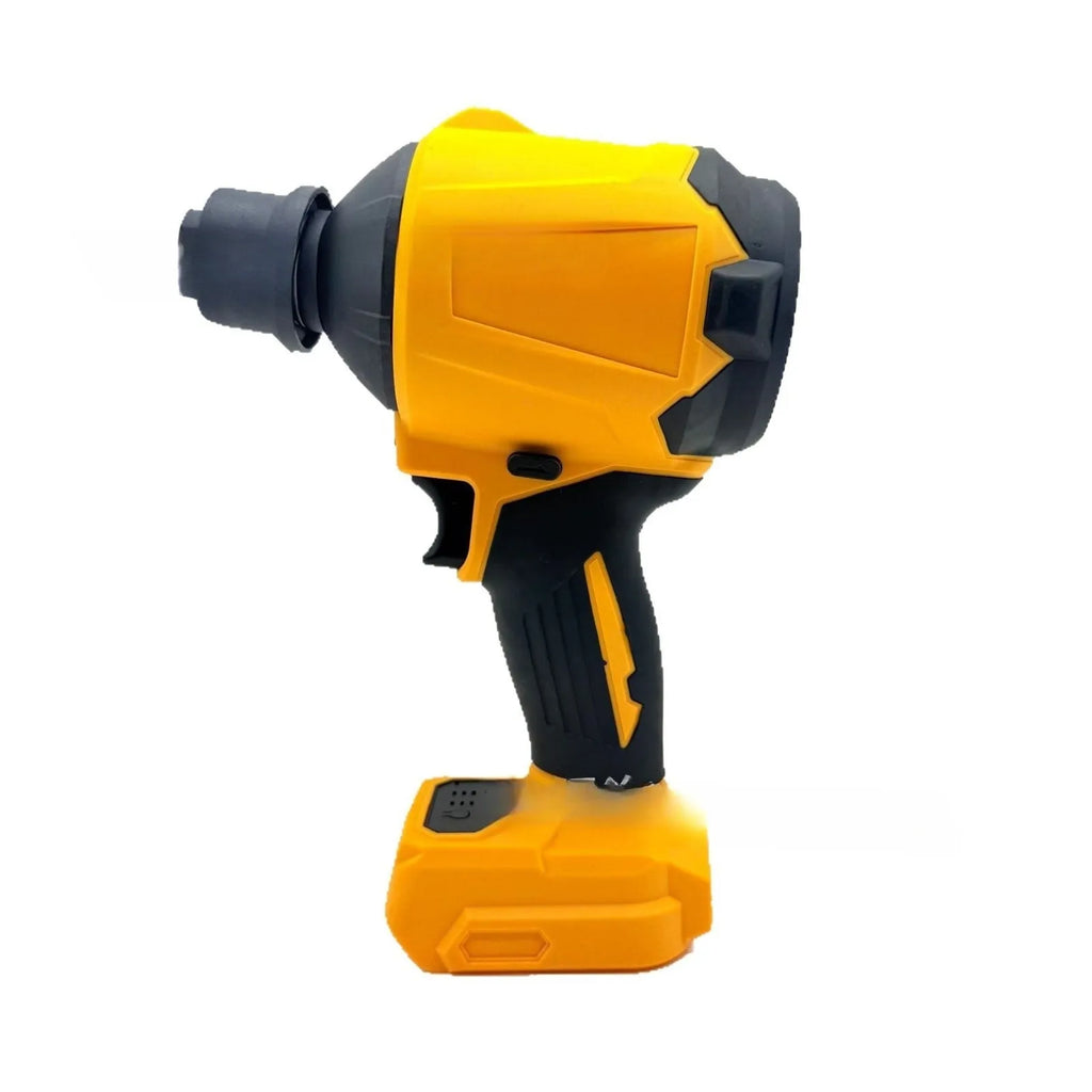 Lithium battery powered handheld air duster and snow blower with bare metal head