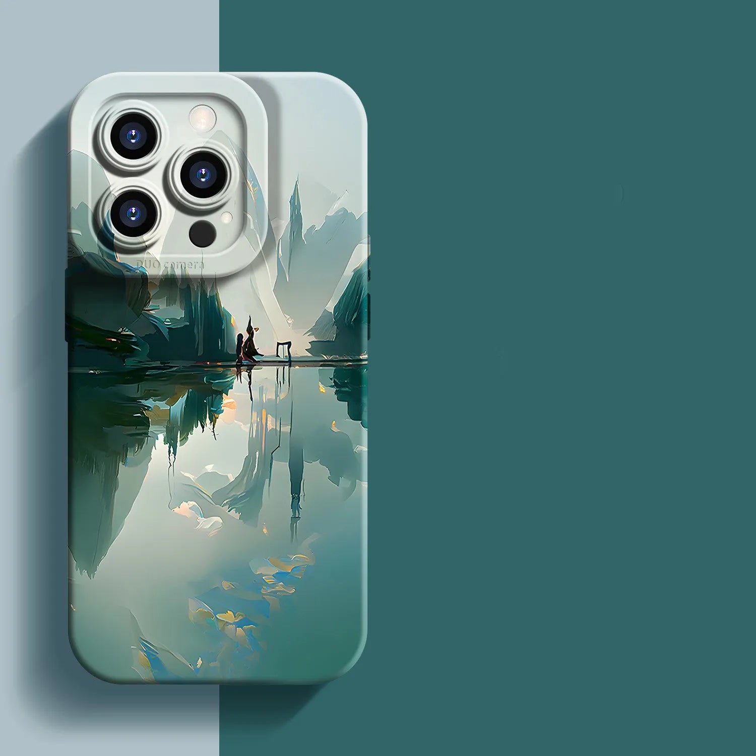 Creative silicone all-inclusive anti-drop phone case for iPhone in liquid silicone with anti-fingerprint coating