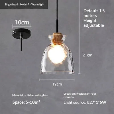 Three-head retro pendant light with warm light, 220V, long or round plate for cafe bar dining room study