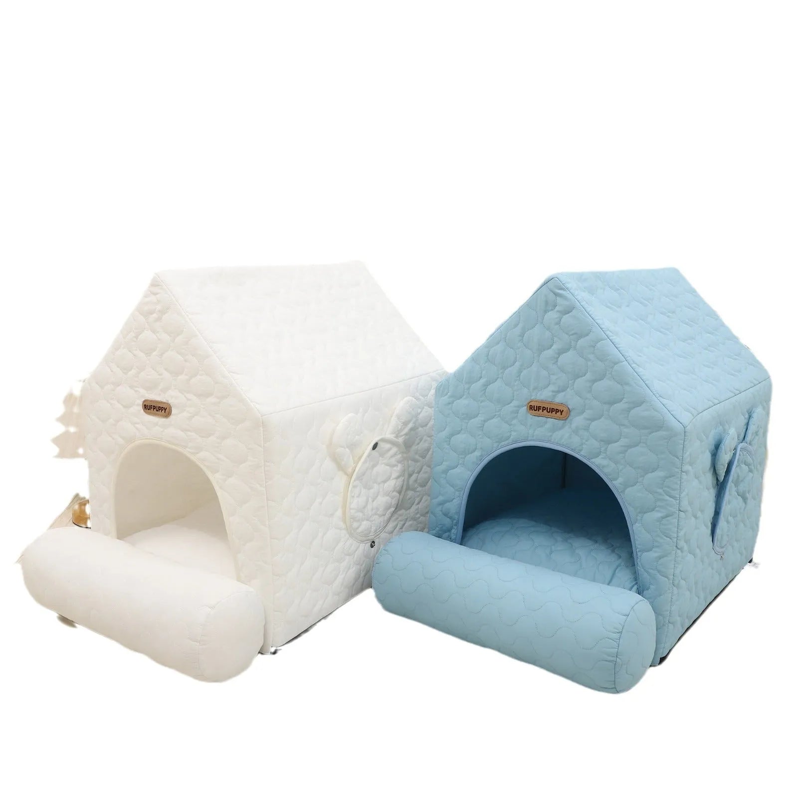 Cartoon cute closed pet house 55x38x48cm in white for pets 2-6kg