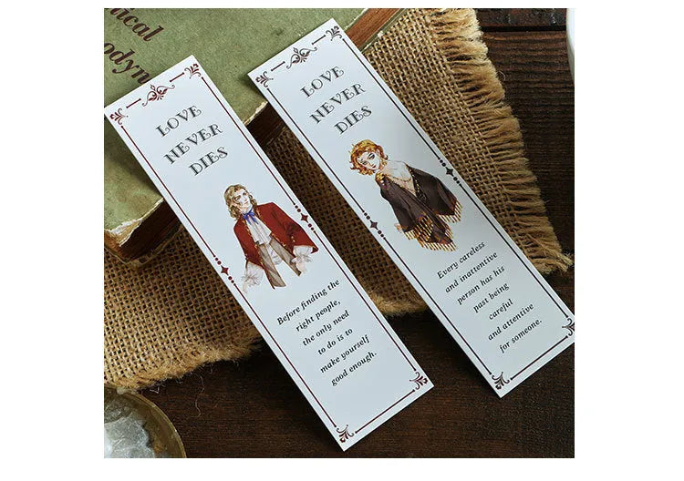 Student Creative Art Bookmark 350g thick white cardboard 40x150mm with Fruit and Flower design