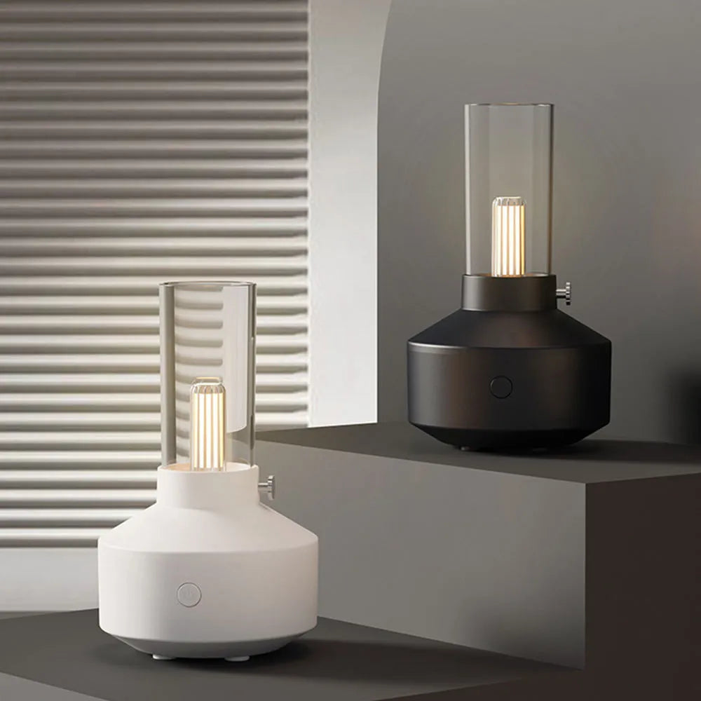 2023 retro ultrasonic humidifier with 150ml water tank, night light, and essential oil aromatherapy diffuser for home office use