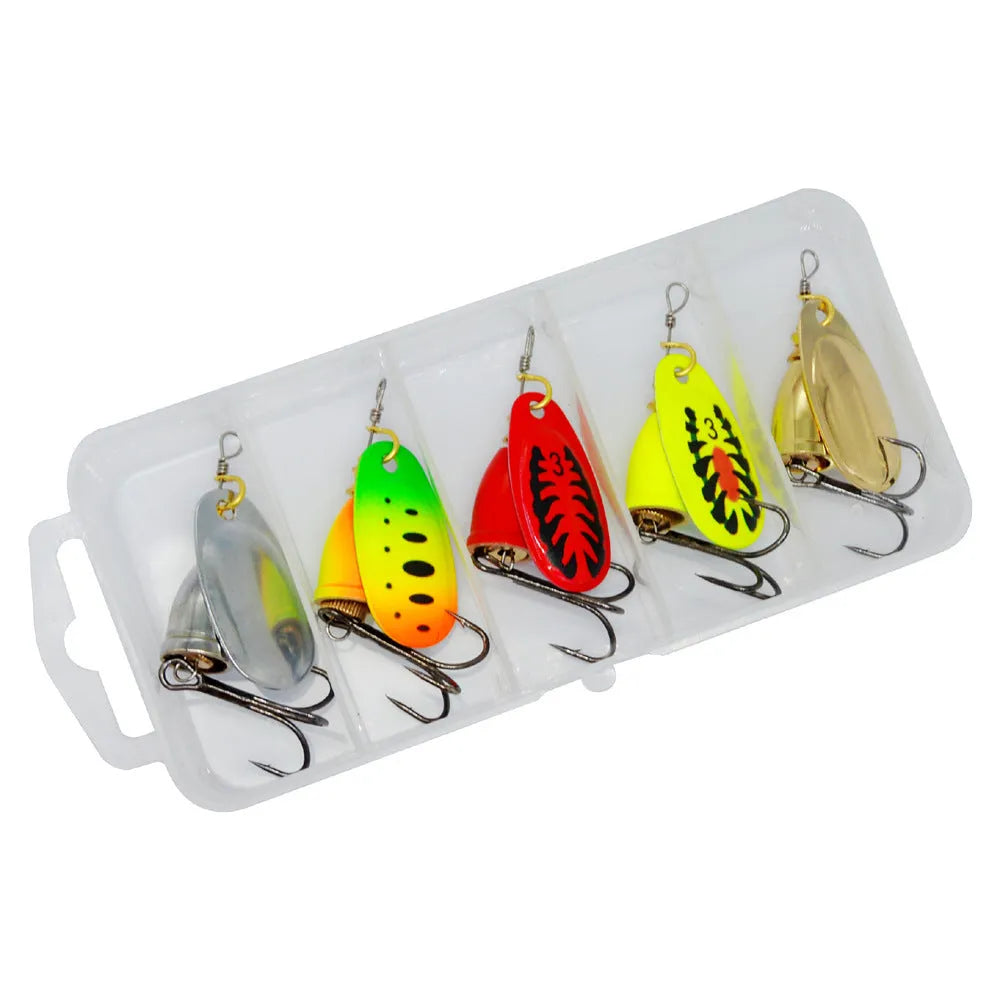 Composite rotating sequins copper bell metal fishing lure in seven colour options