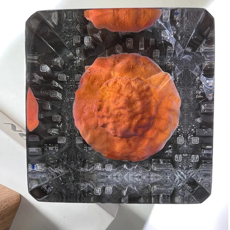 Small resin night lamp shaped like an atomic bomb mushroom cloud in modern simplicity style.
